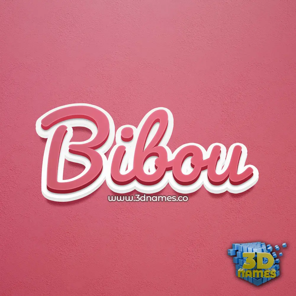 bibou in Red Scribble style - 3D name wallpaper