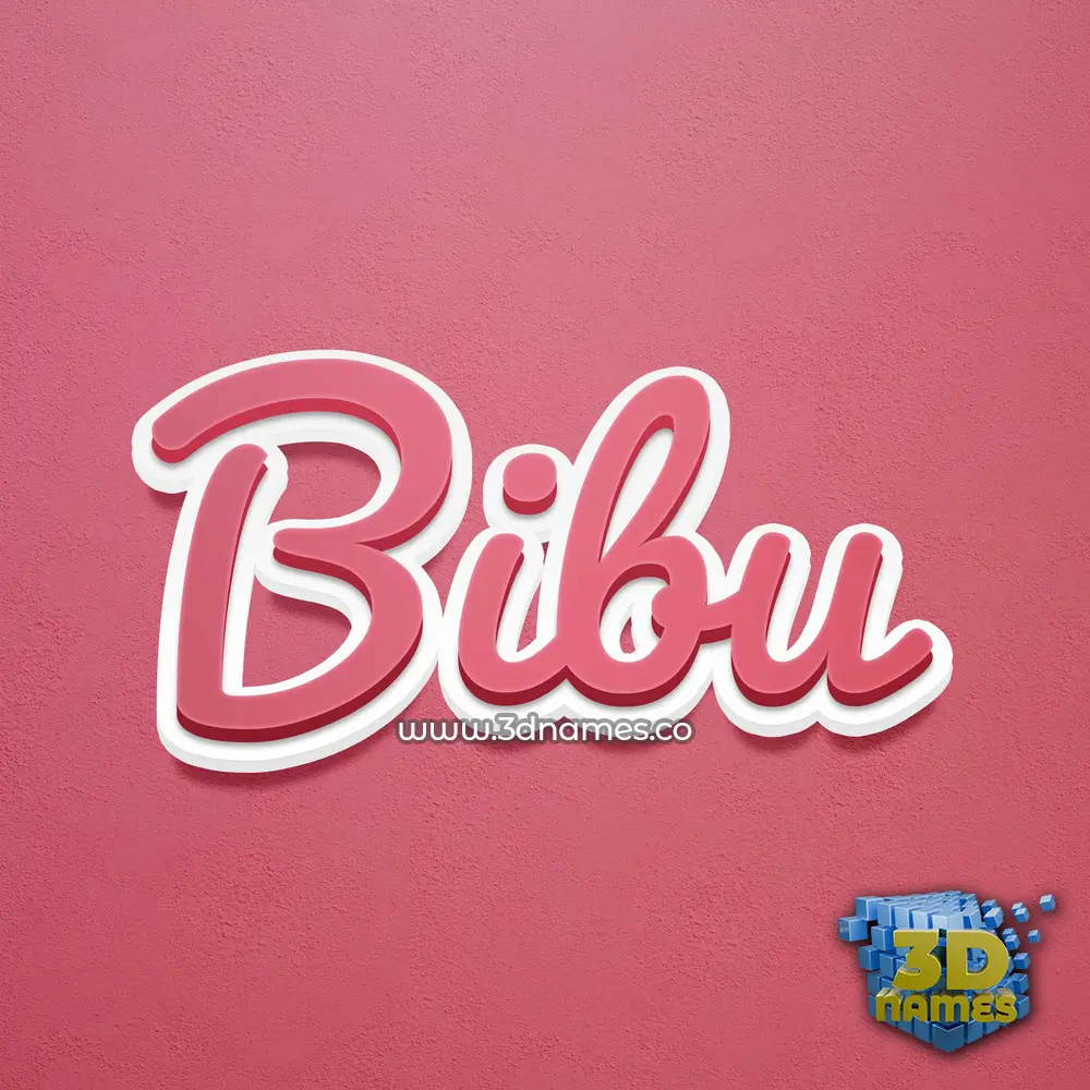 bibu in Red Scribble style - 3D name wallpaper