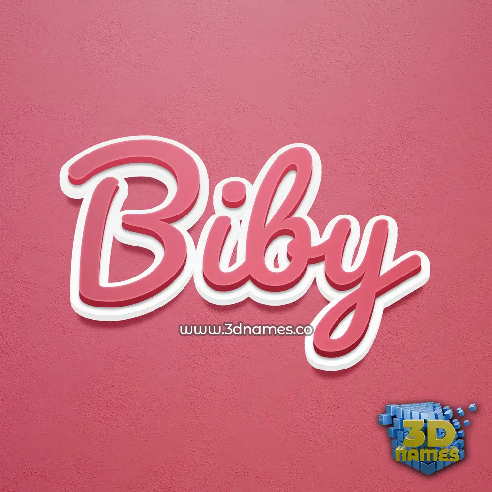 biby in Red Scribble style - 3D name wallpaper