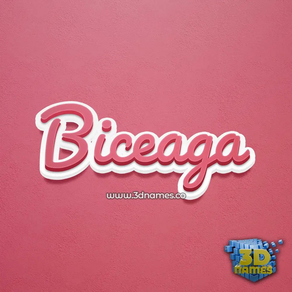 biceaga in Red Scribble style - 3D name wallpaper