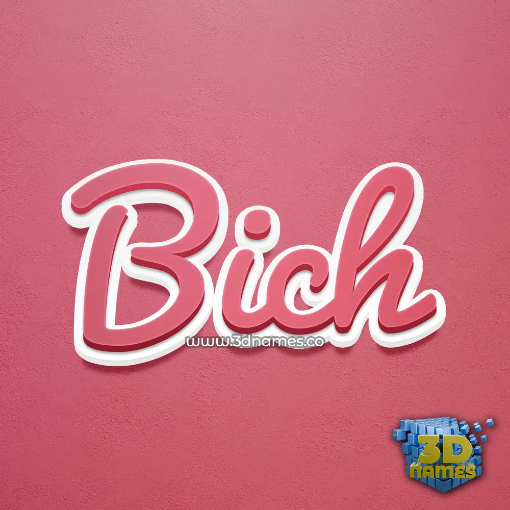 bich in Red Scribble style - 3D name wallpaper