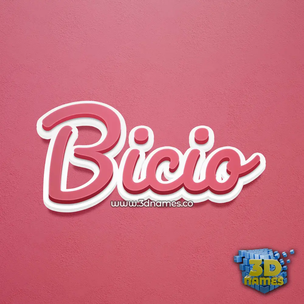 bicio in Red Scribble style - 3D name wallpaper