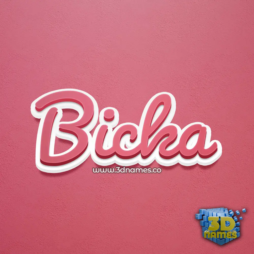 bicka in Red Scribble style - 3D name wallpaper
