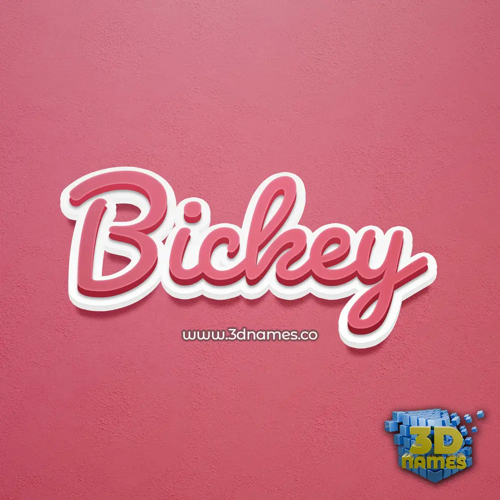 bickey in Red Scribble style - 3D name wallpaper