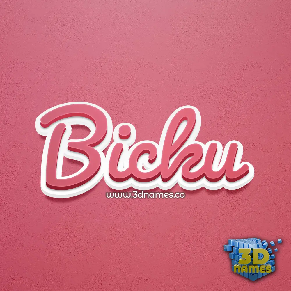 bicku in Red Scribble style - 3D name wallpaper