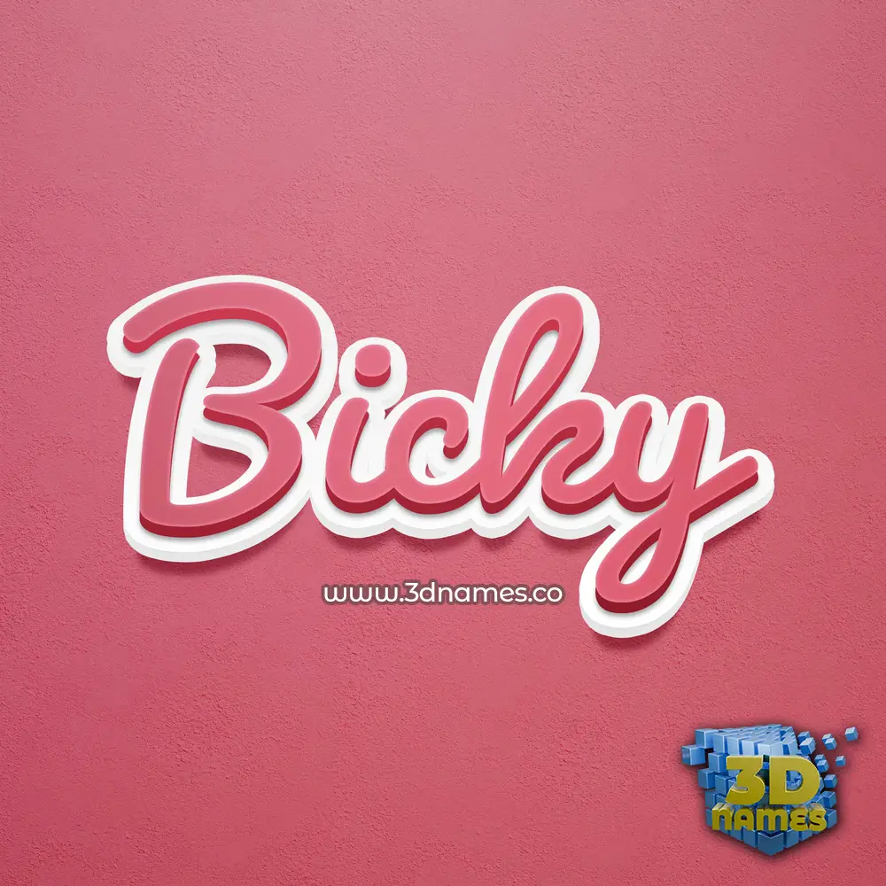 bicky in Red Scribble style - 3D name wallpaper