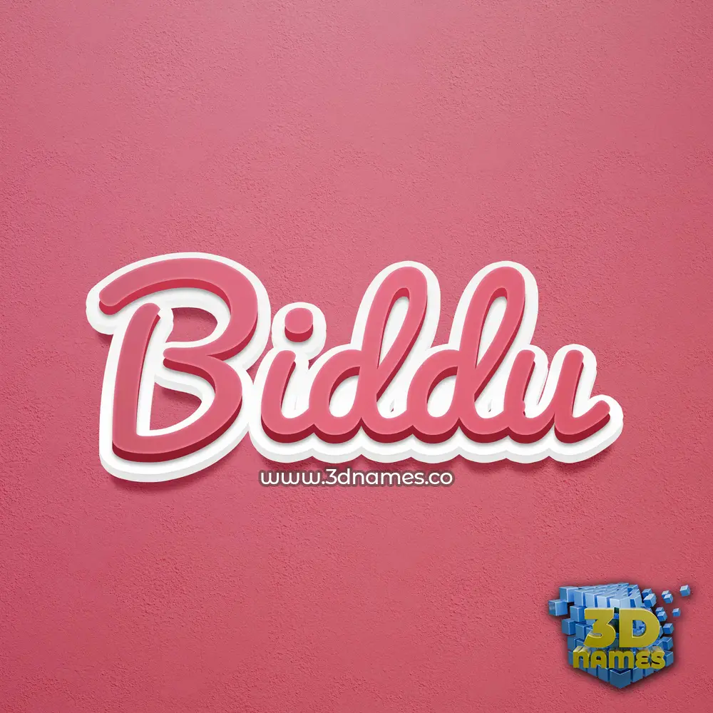 biddu in Red Scribble style - 3D name wallpaper