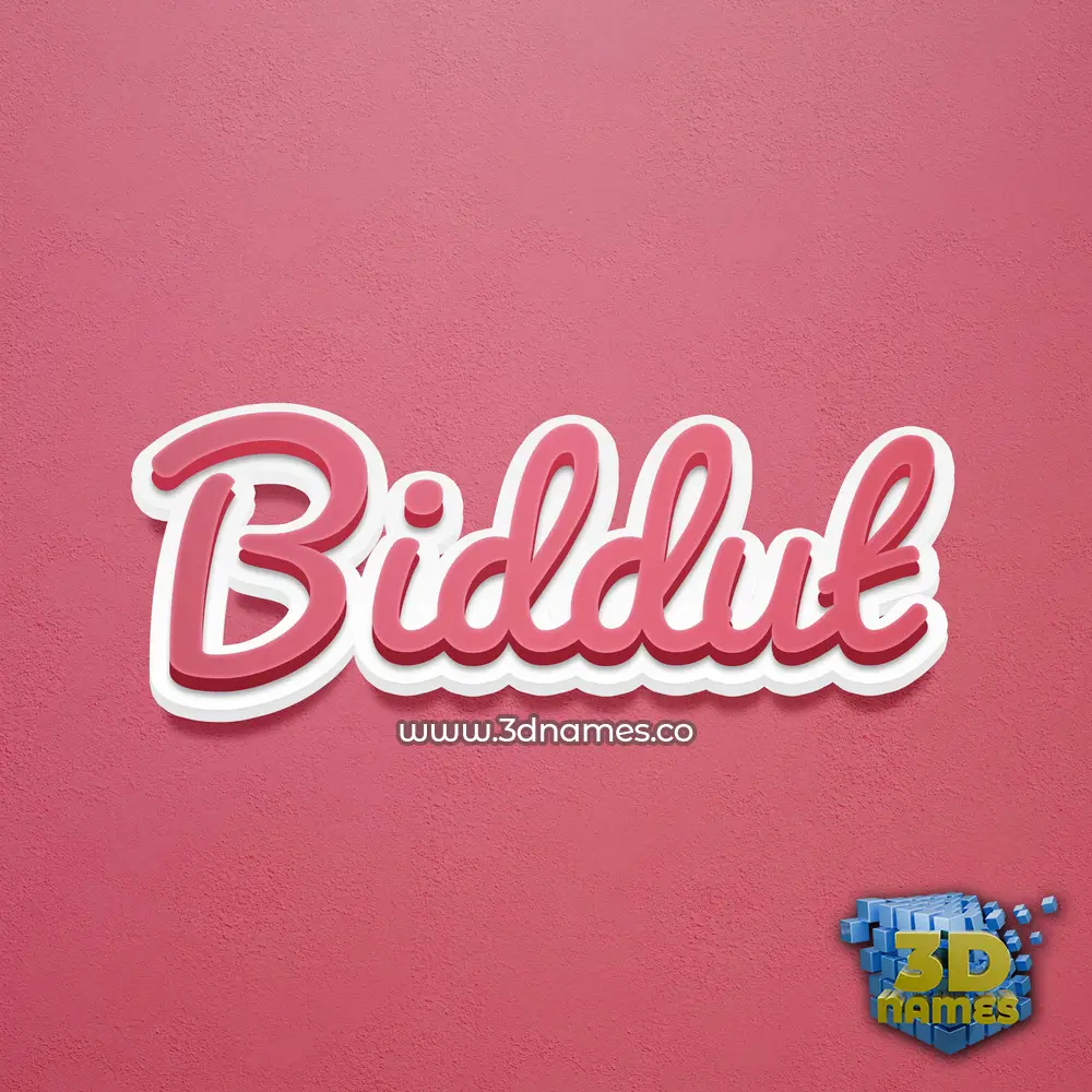biddut in Red Scribble style - 3D name wallpaper