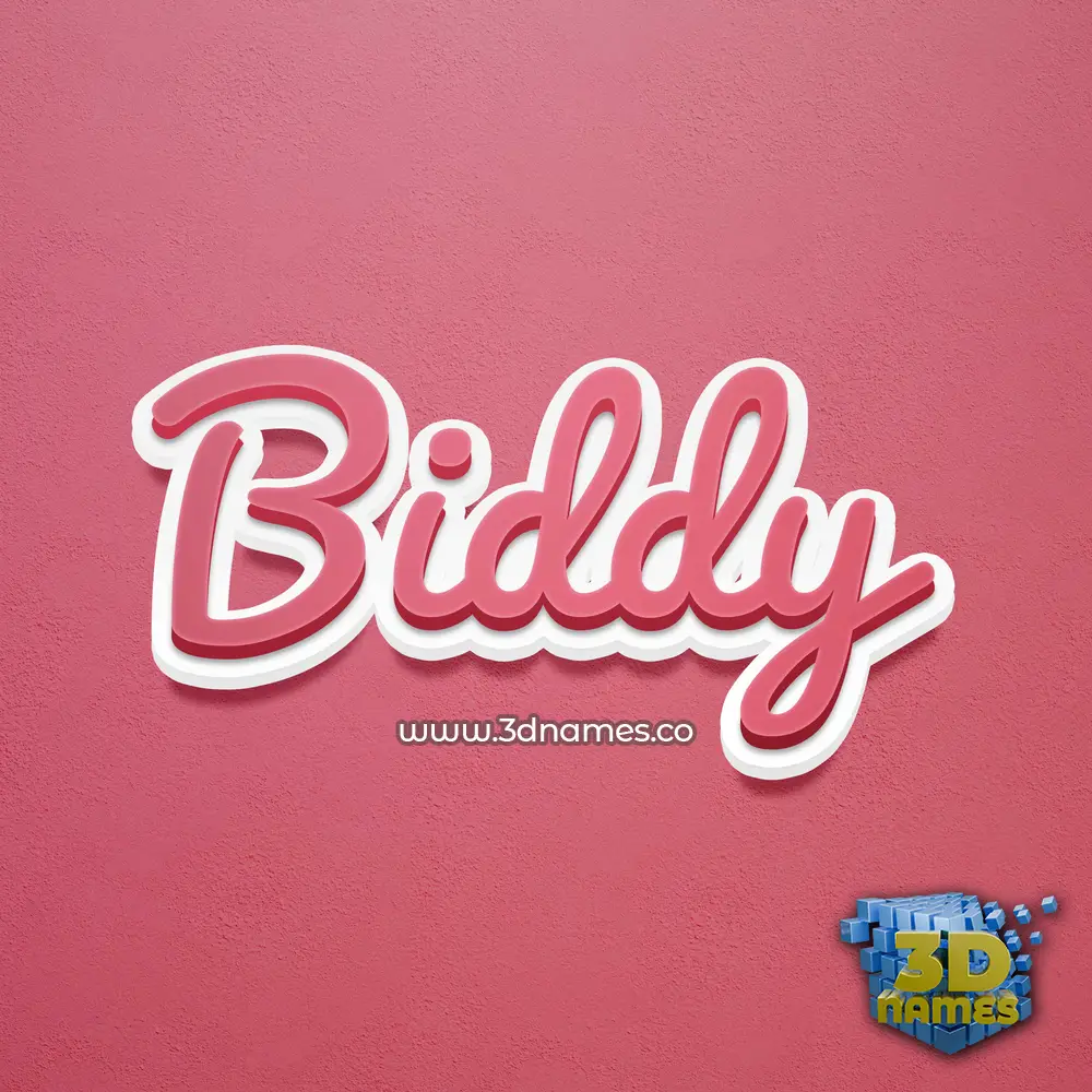biddy in Red Scribble style - 3D name wallpaper