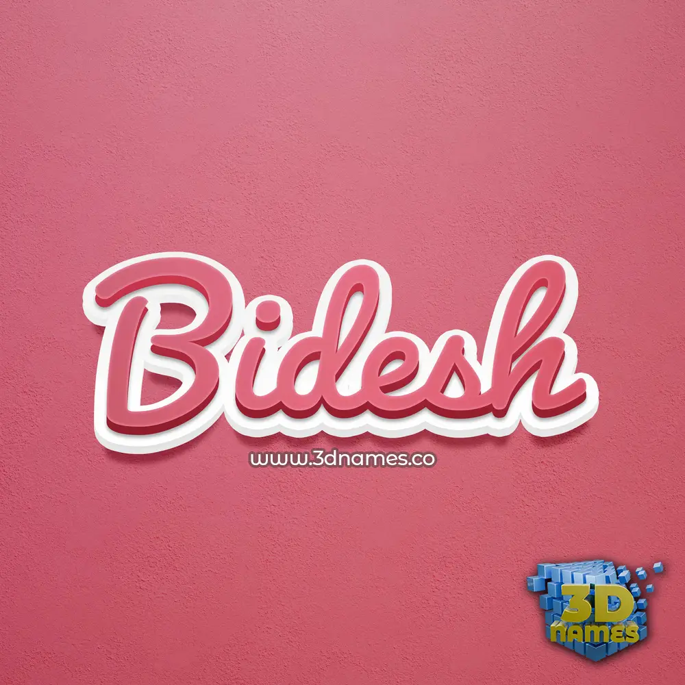 bidesh in Red Scribble style - 3D name wallpaper