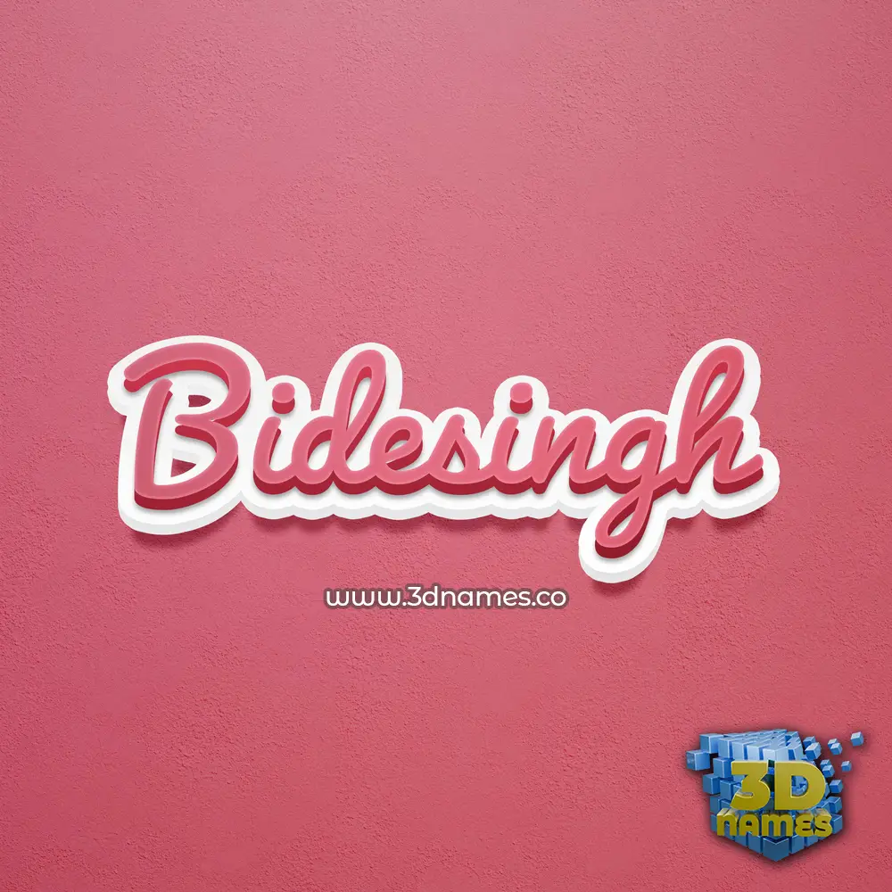 bidesingh in Red Scribble style - 3D name wallpaper