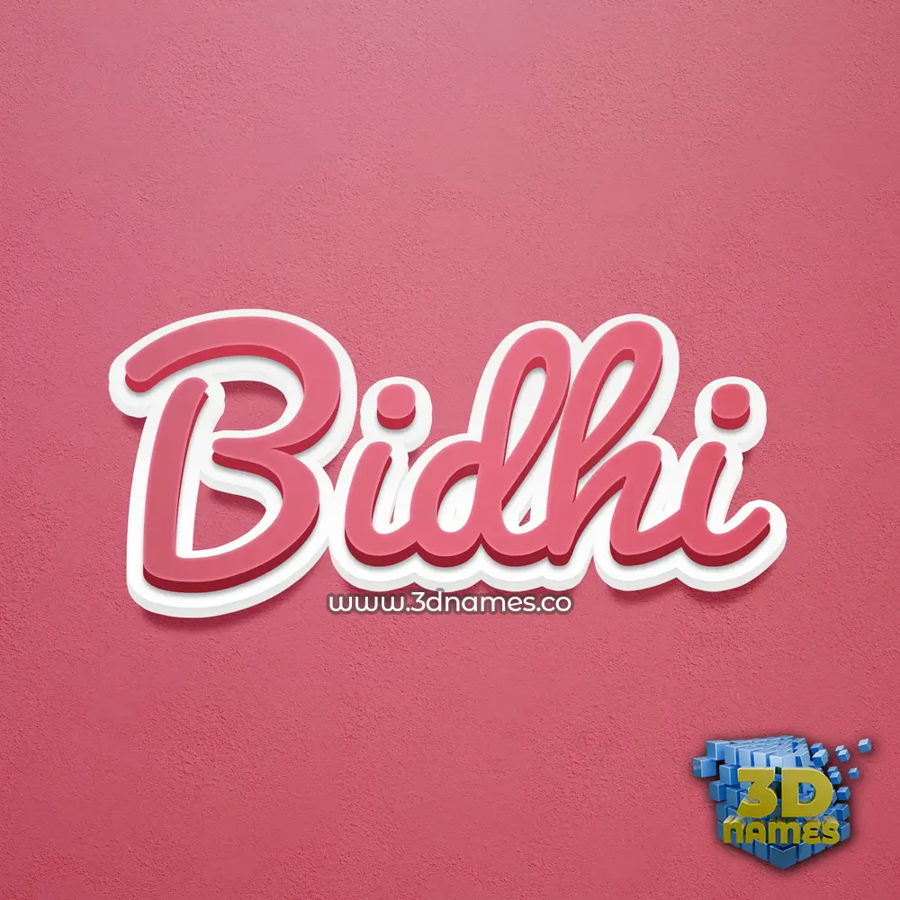 bidhi in Red Scribble style - 3D name wallpaper