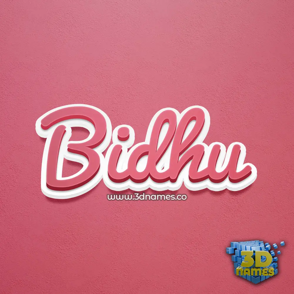 bidhu in Red Scribble style - 3D name wallpaper