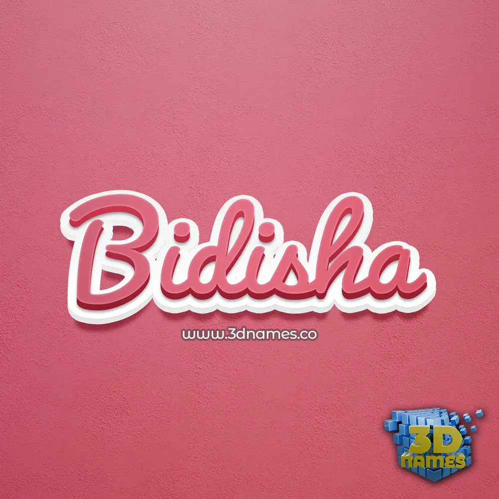 bidisha in Red Scribble style - 3D name wallpaper