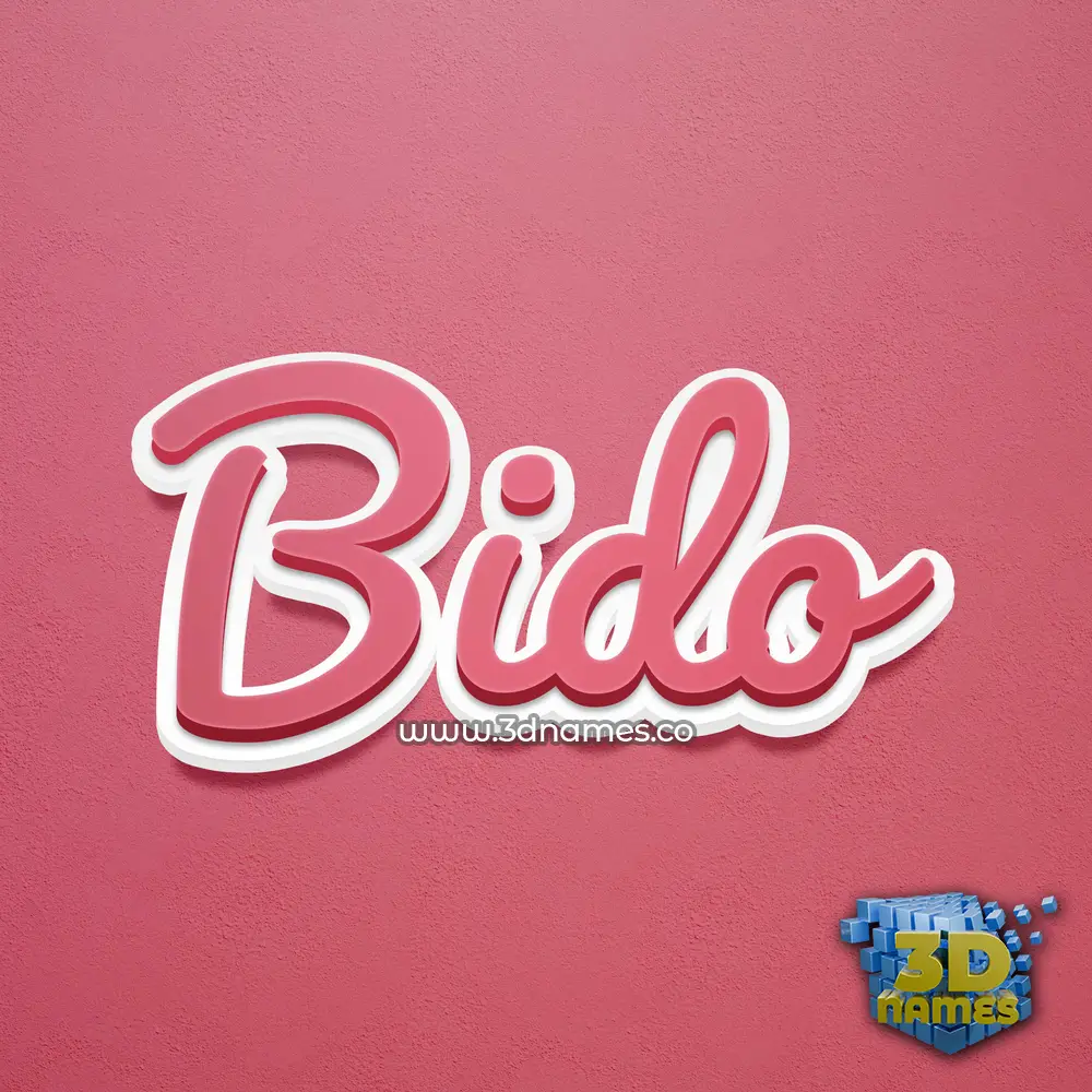 bido in Red Scribble style - 3D name wallpaper