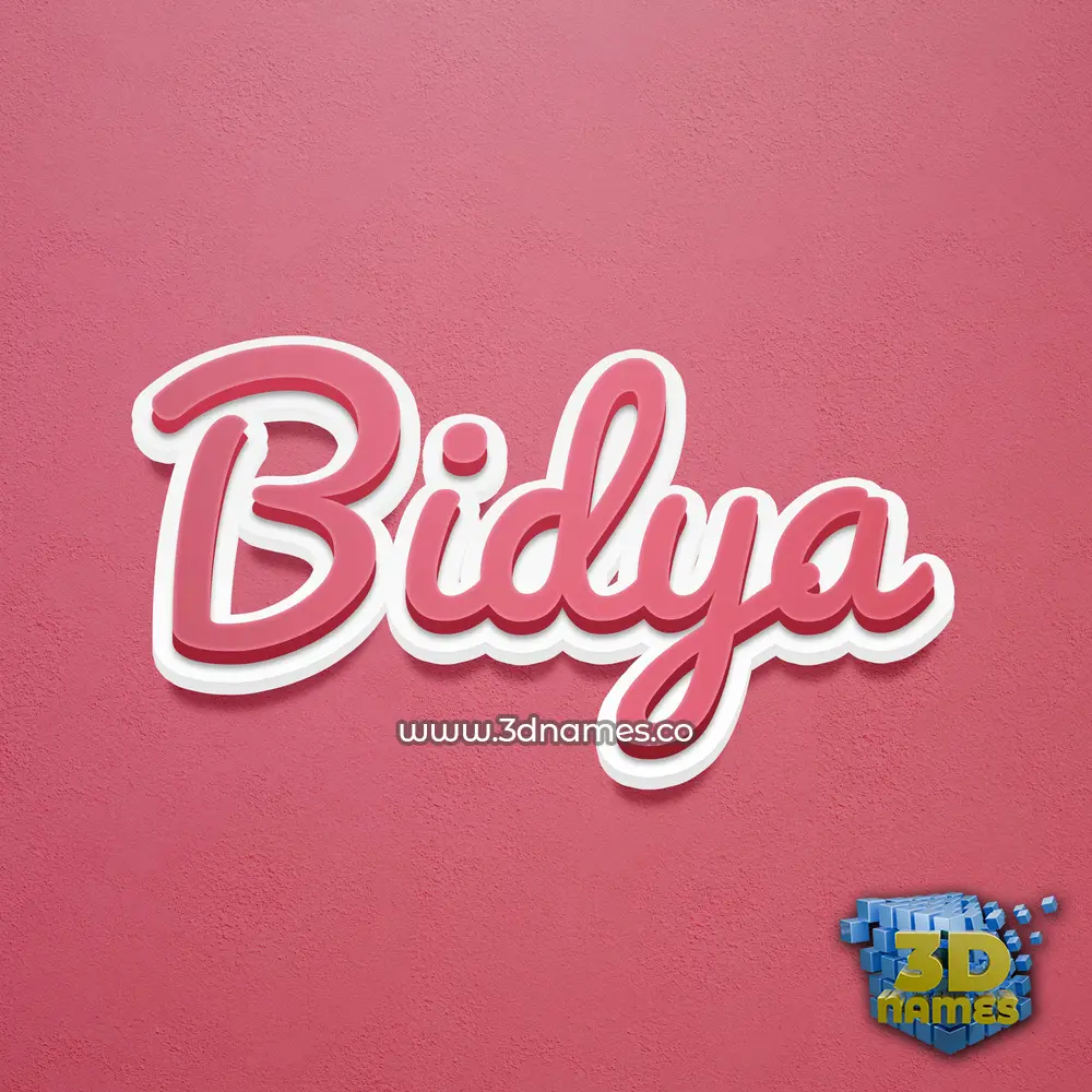 bidya in Red Scribble style - 3D name wallpaper