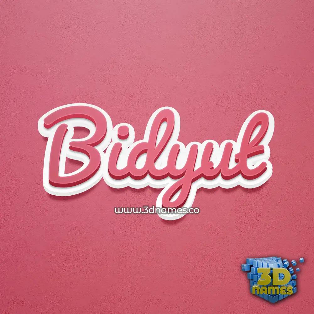 bidyut in Red Scribble style - 3D name wallpaper