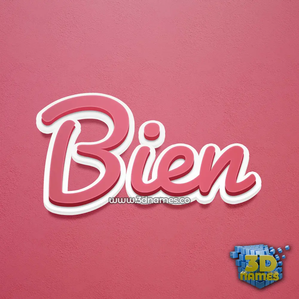 bien in Red Scribble style - 3D name wallpaper