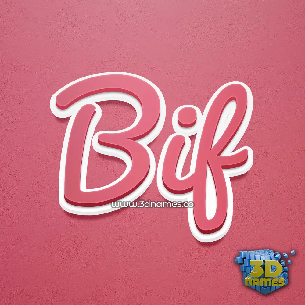 bif in Red Scribble style - 3D name wallpaper