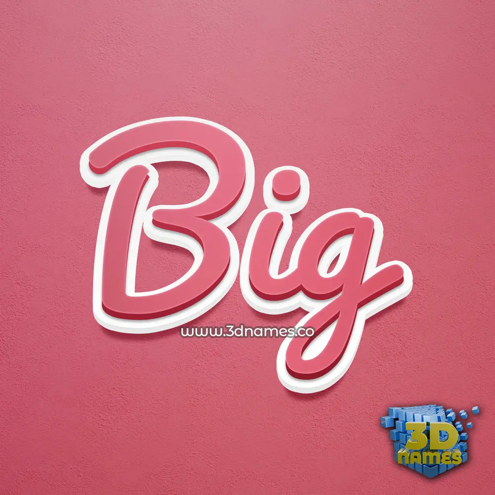big in Red Scribble style - 3D name wallpaper