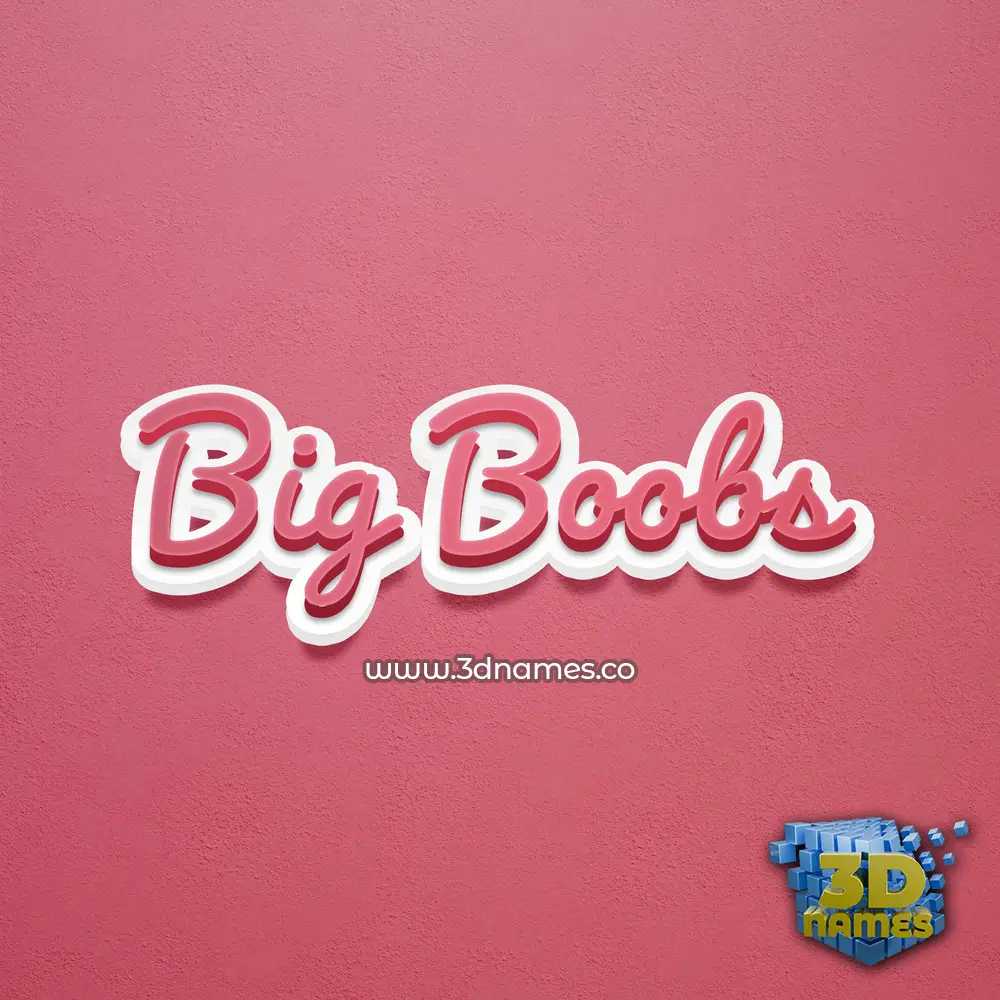 big boobs in Red Scribble style - 3D name wallpaper