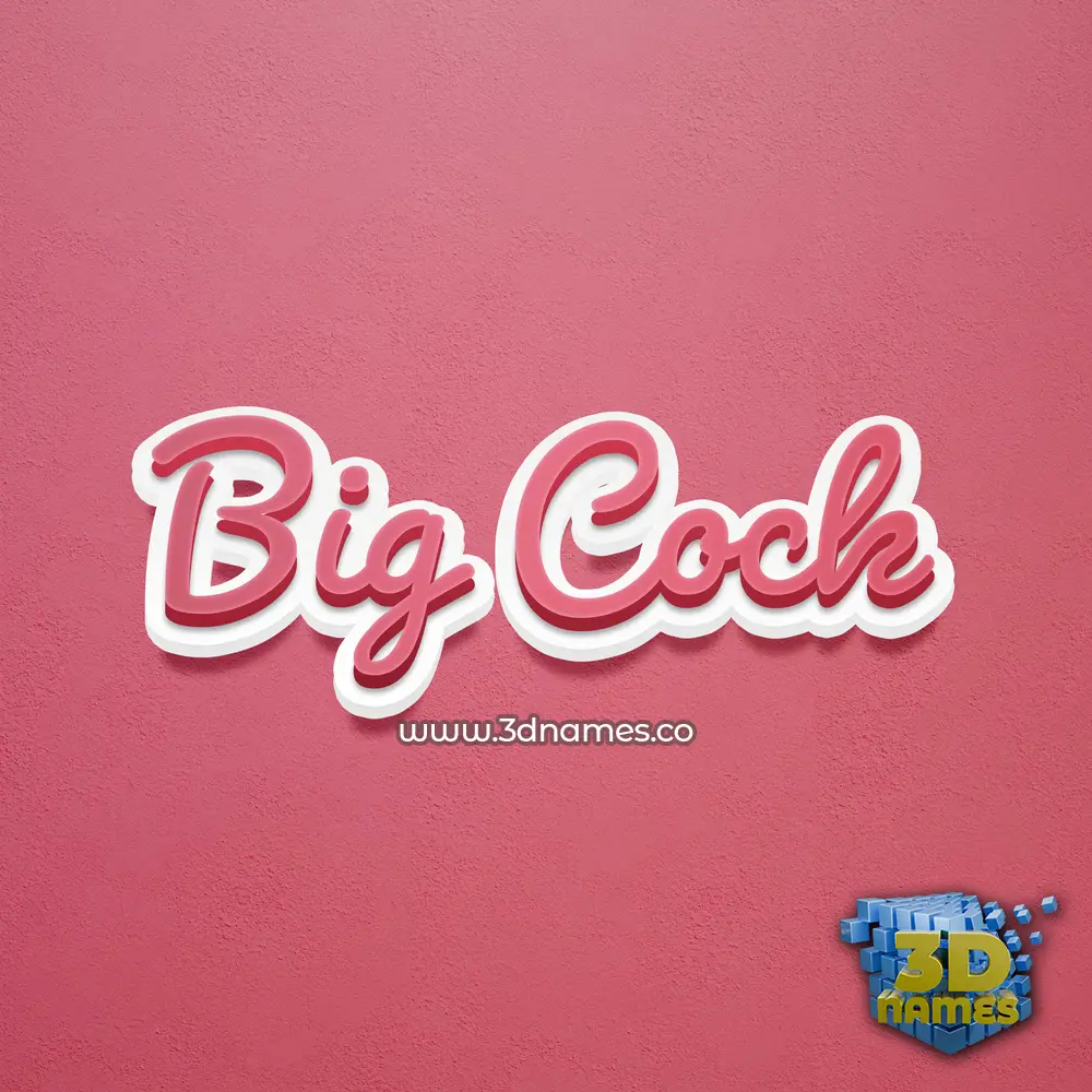big cock in Red Scribble style - 3D name wallpaper