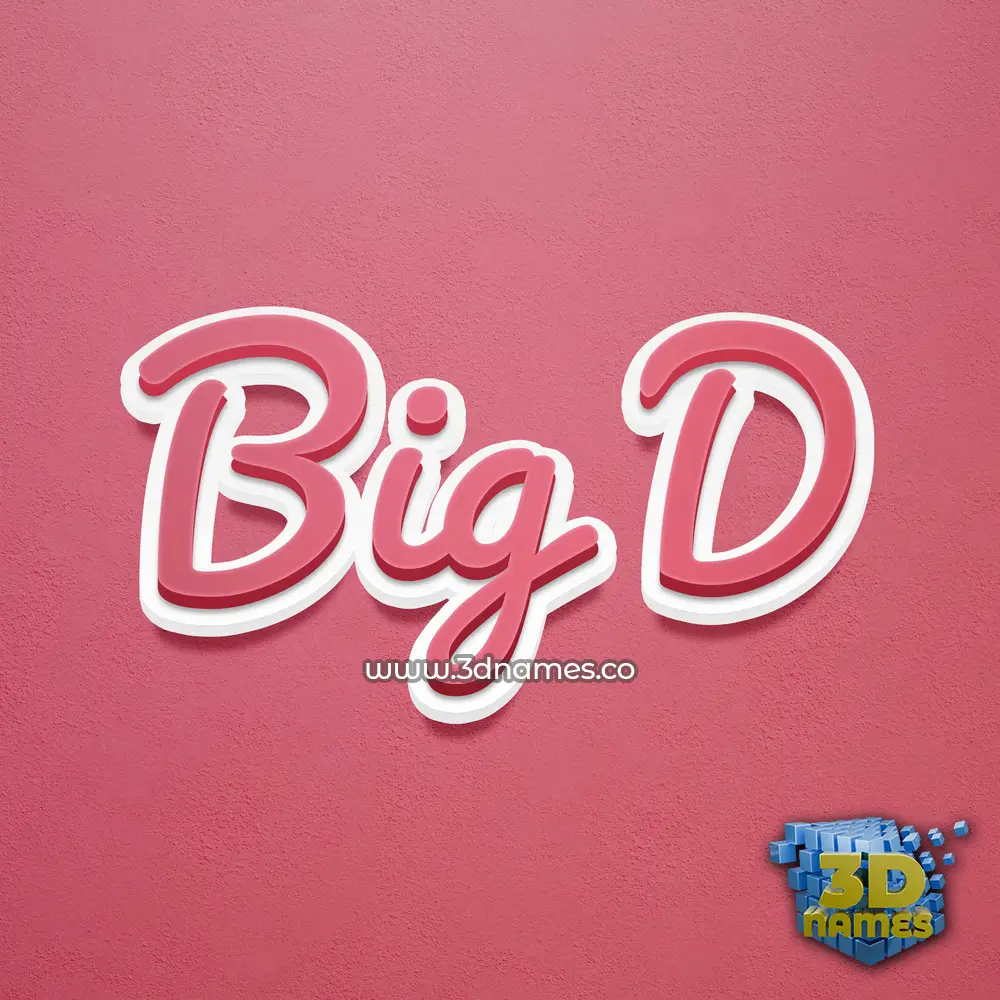 big d in Red Scribble style - 3D name wallpaper