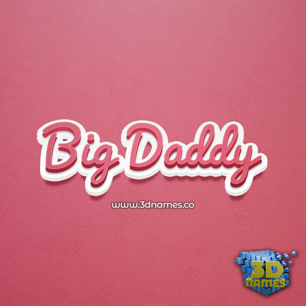 big daddy in Red Scribble style - 3D name wallpaper