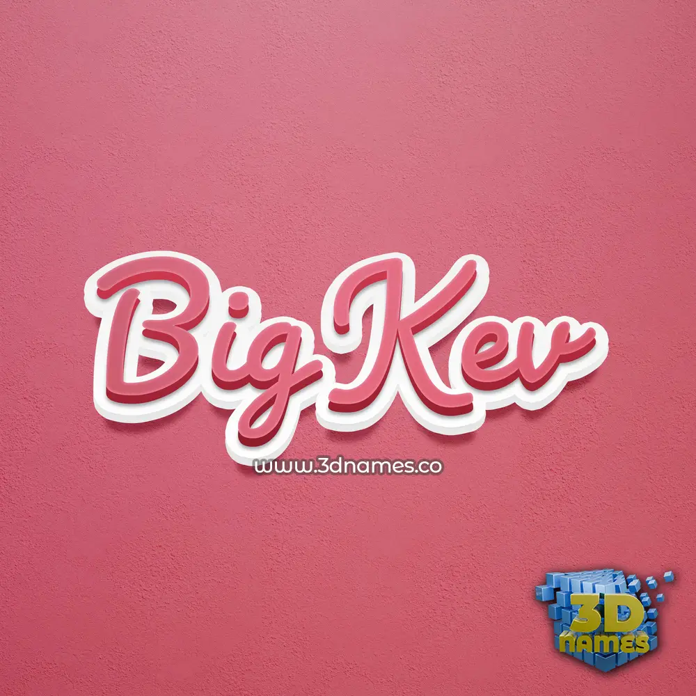big kev in Red Scribble style - 3D name wallpaper