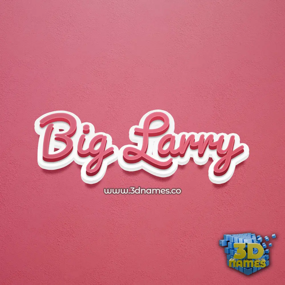 big larry in Red Scribble style - 3D name wallpaper
