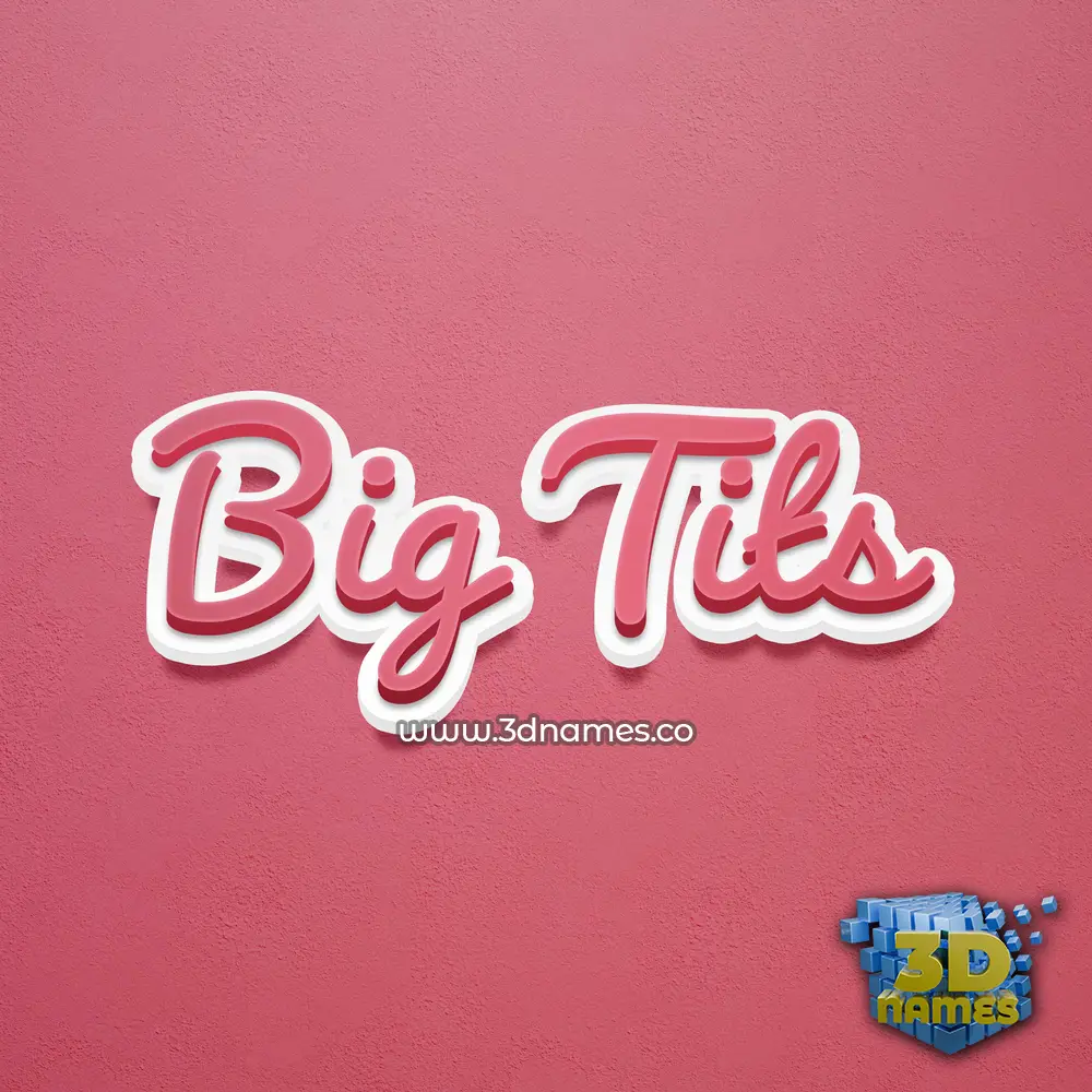 big tits in Red Scribble style - 3D name wallpaper