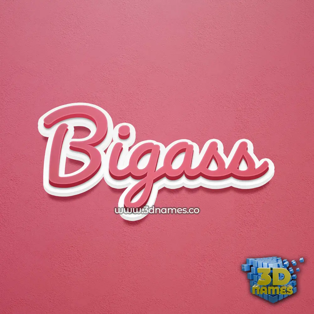 bigass in Red Scribble style - 3D name wallpaper