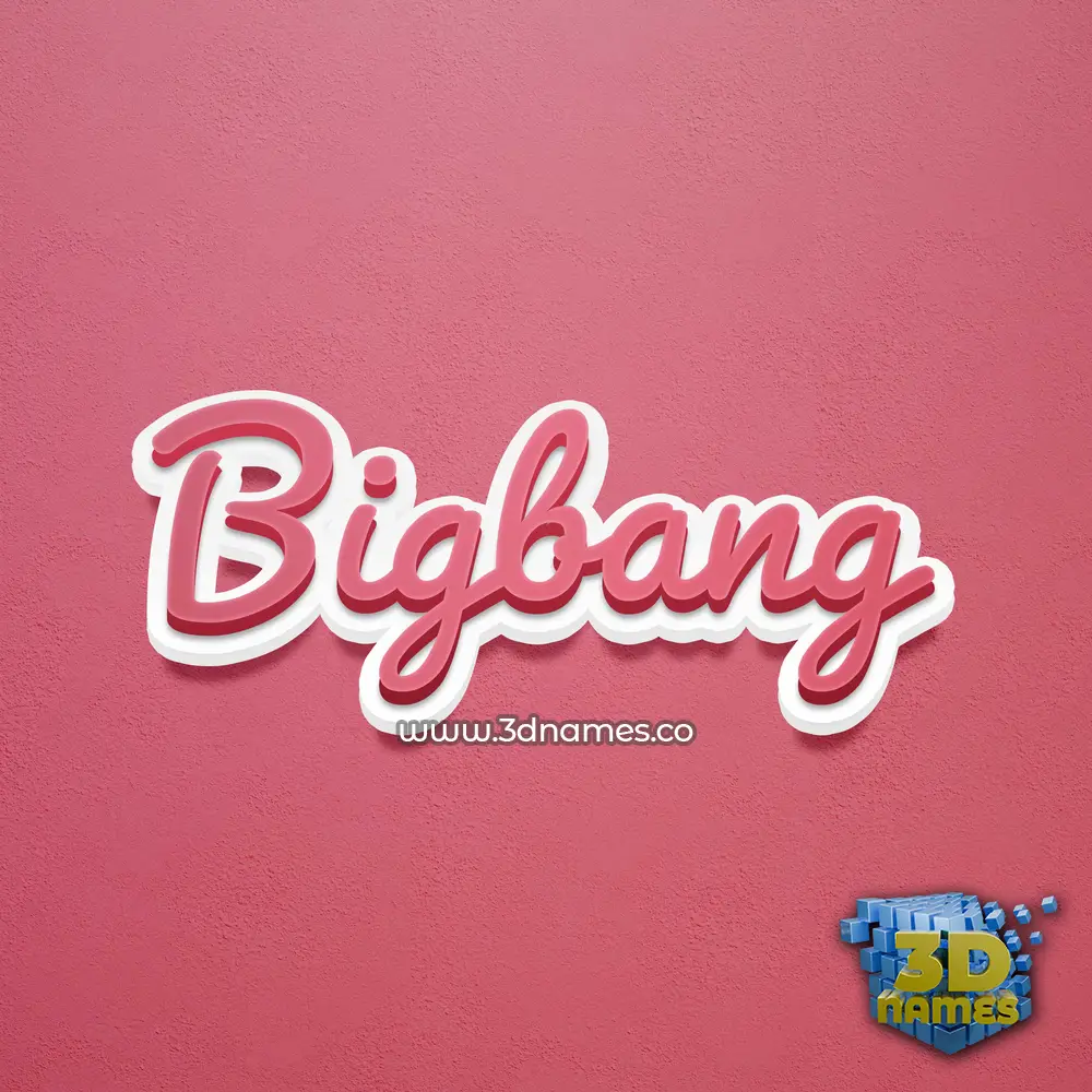 bigbang in Red Scribble style - 3D name wallpaper
