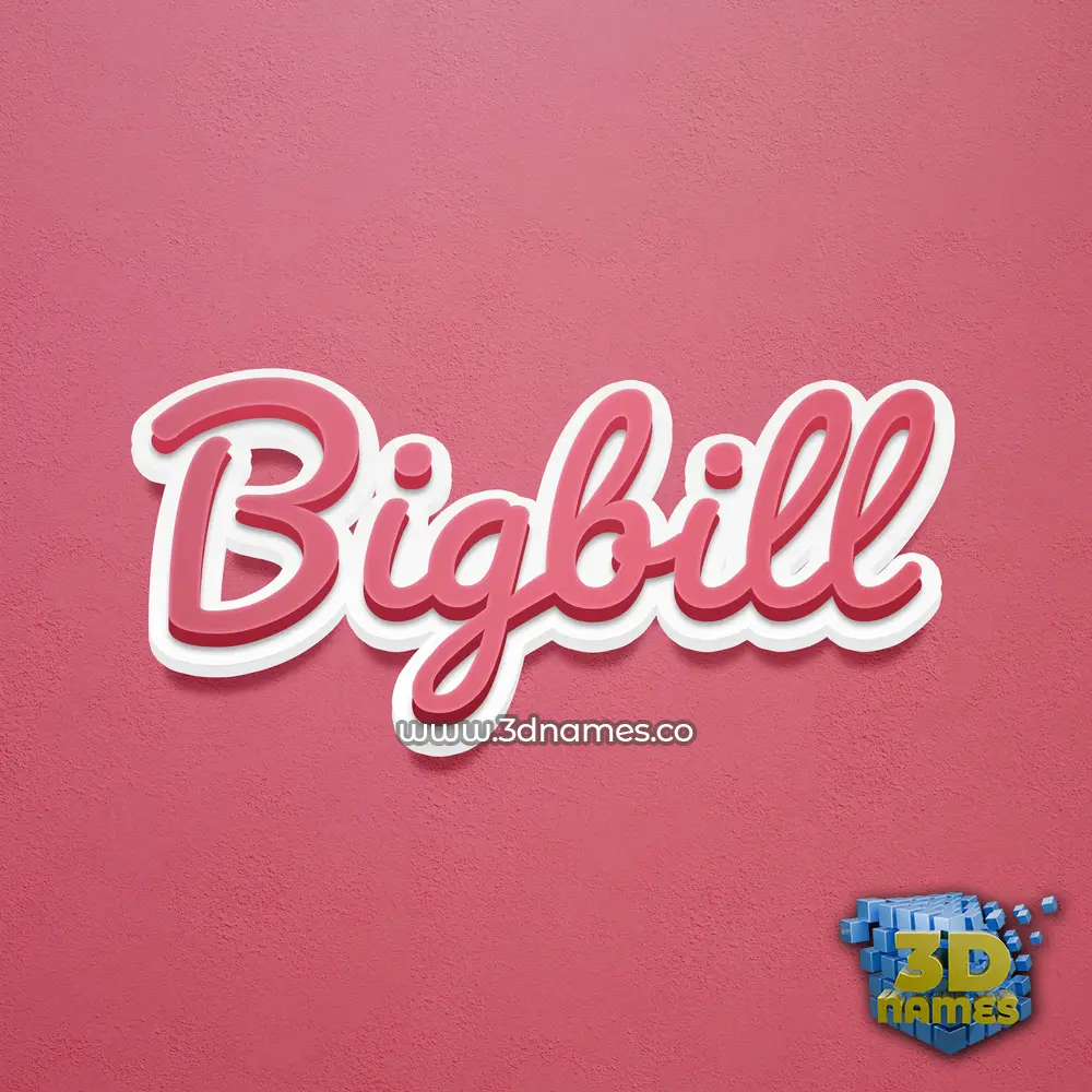 bigbill in Red Scribble style - 3D name wallpaper