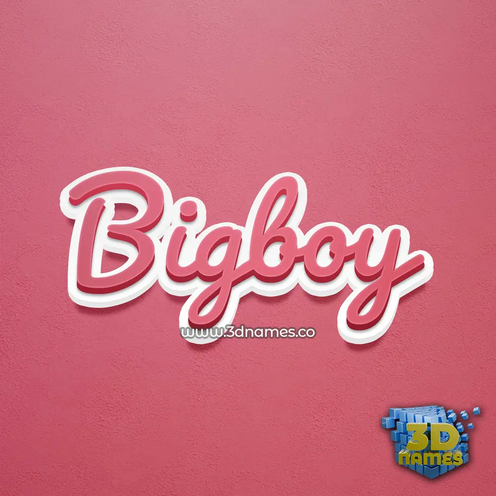 bigboy in Red Scribble style - 3D name wallpaper