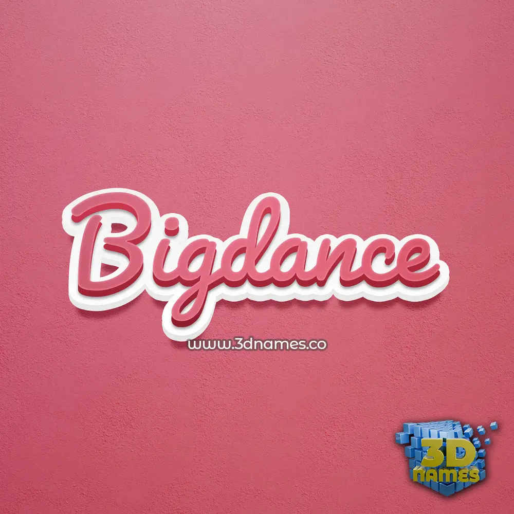 bigdance in Red Scribble style - 3D name wallpaper