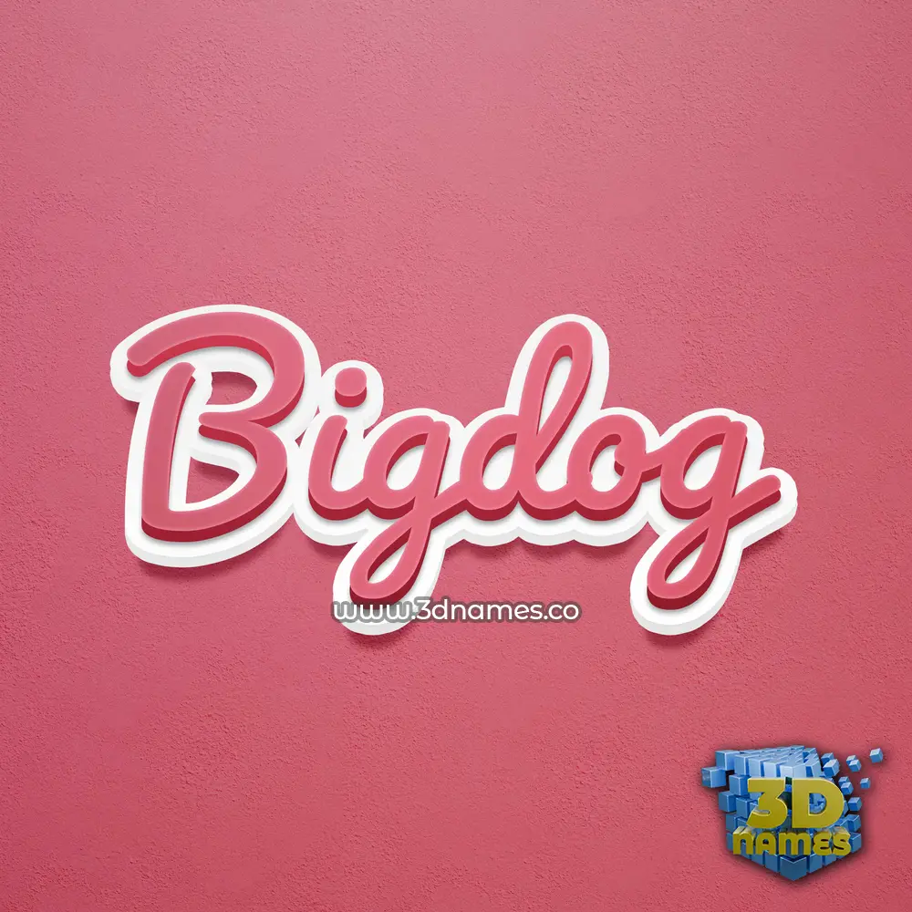 bigdog in Red Scribble style - 3D name wallpaper