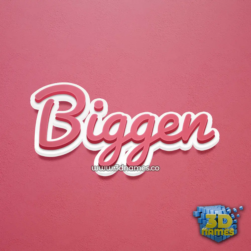 biggen in Red Scribble style - 3D name wallpaper