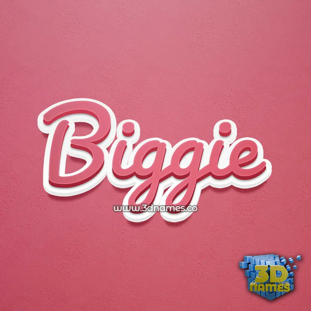 biggie in Red Scribble style - 3D name wallpaper