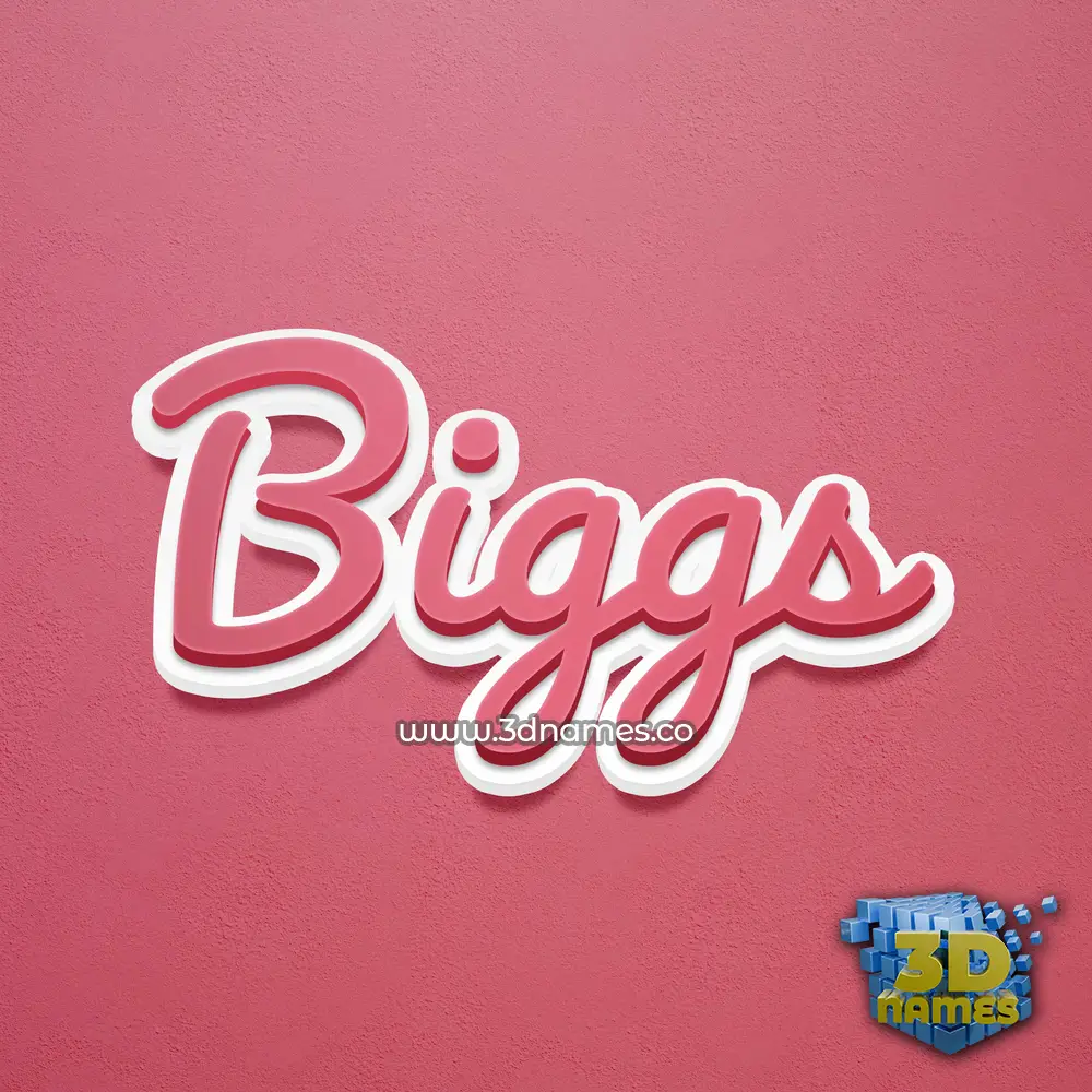 biggs in Red Scribble style - 3D name wallpaper