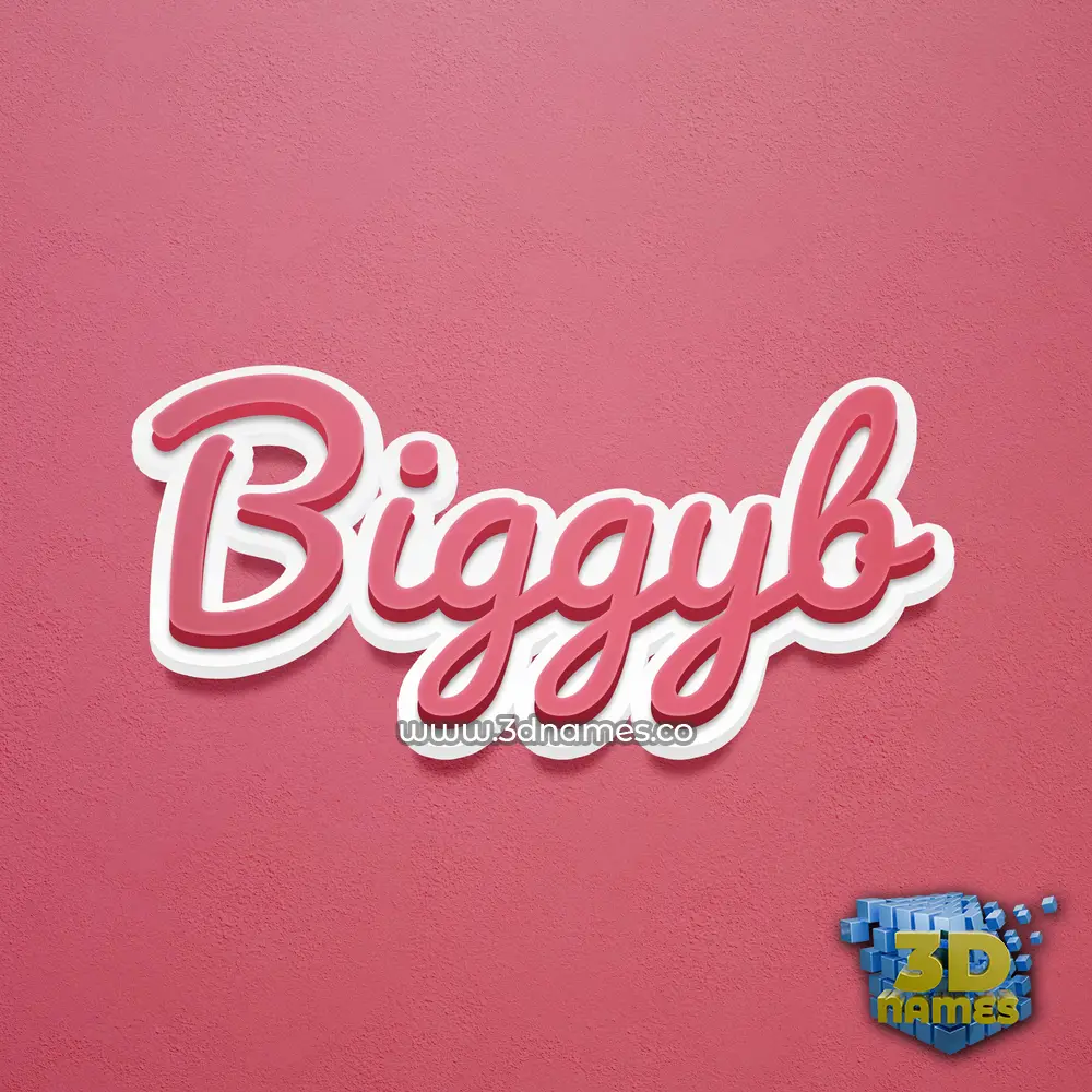 biggyb in Red Scribble style - 3D name wallpaper