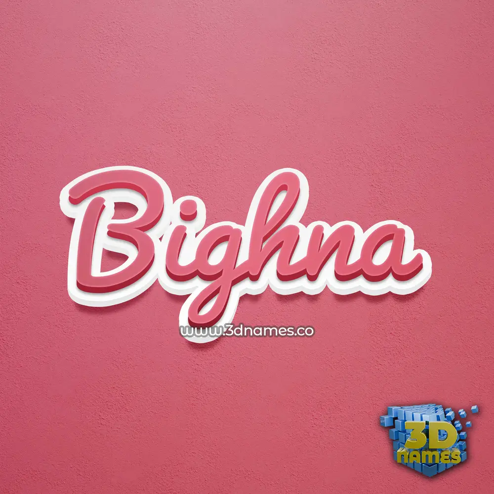 bighna in Red Scribble style - 3D name wallpaper