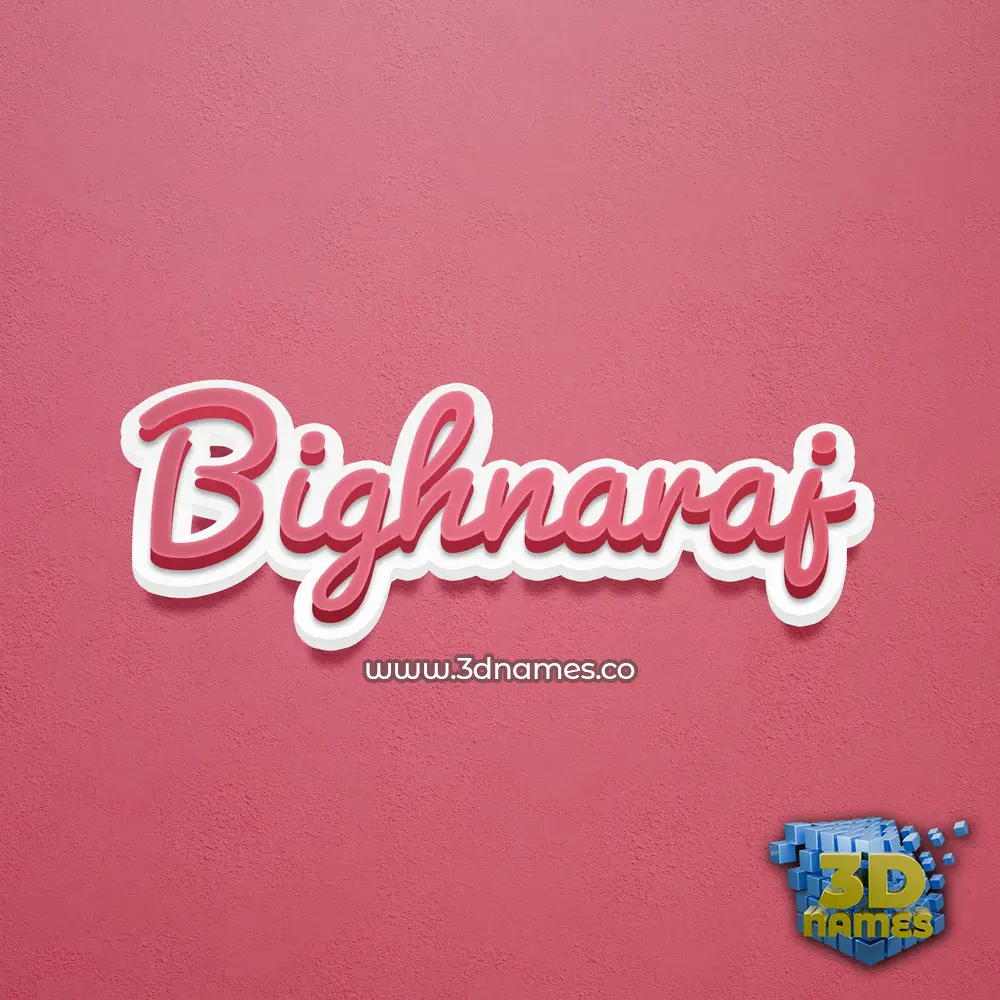 bighnaraj in Red Scribble style - 3D name wallpaper