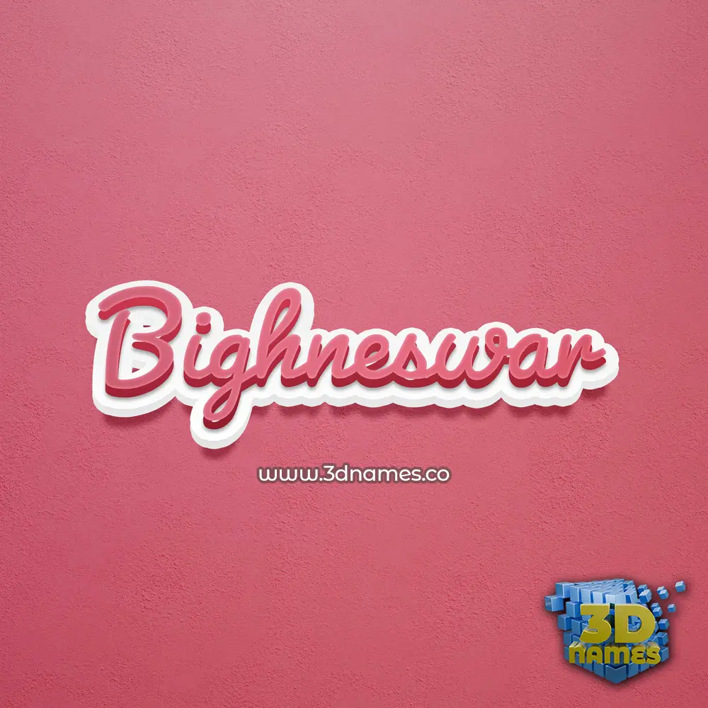 bighneswar in Red Scribble style - 3D name wallpaper