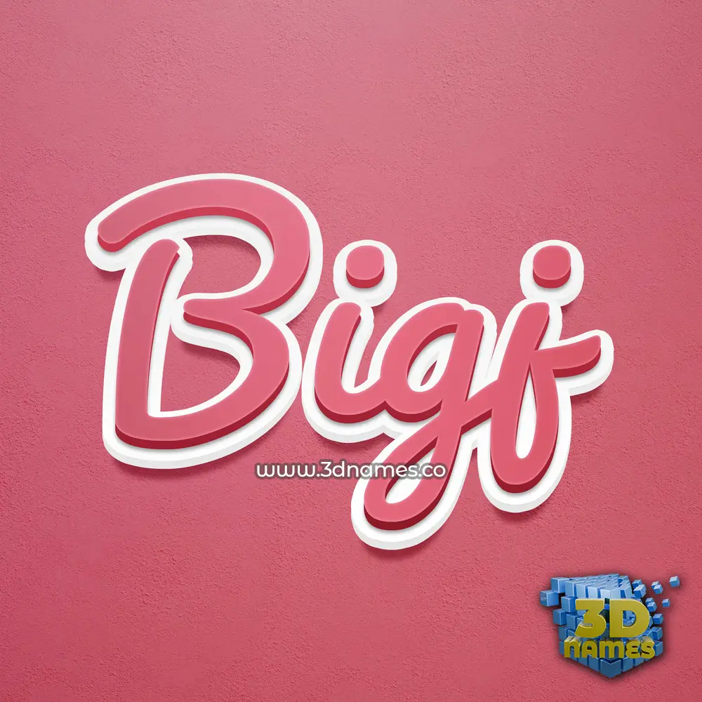 bigj in Red Scribble style - 3D name wallpaper