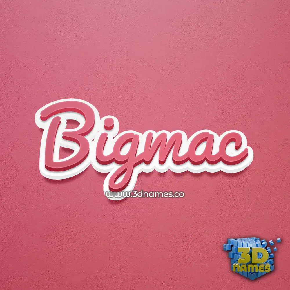 bigmac in Red Scribble style - 3D name wallpaper