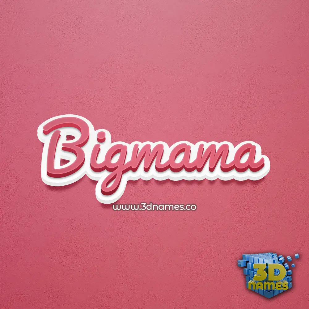 bigmama in Red Scribble style - 3D name wallpaper