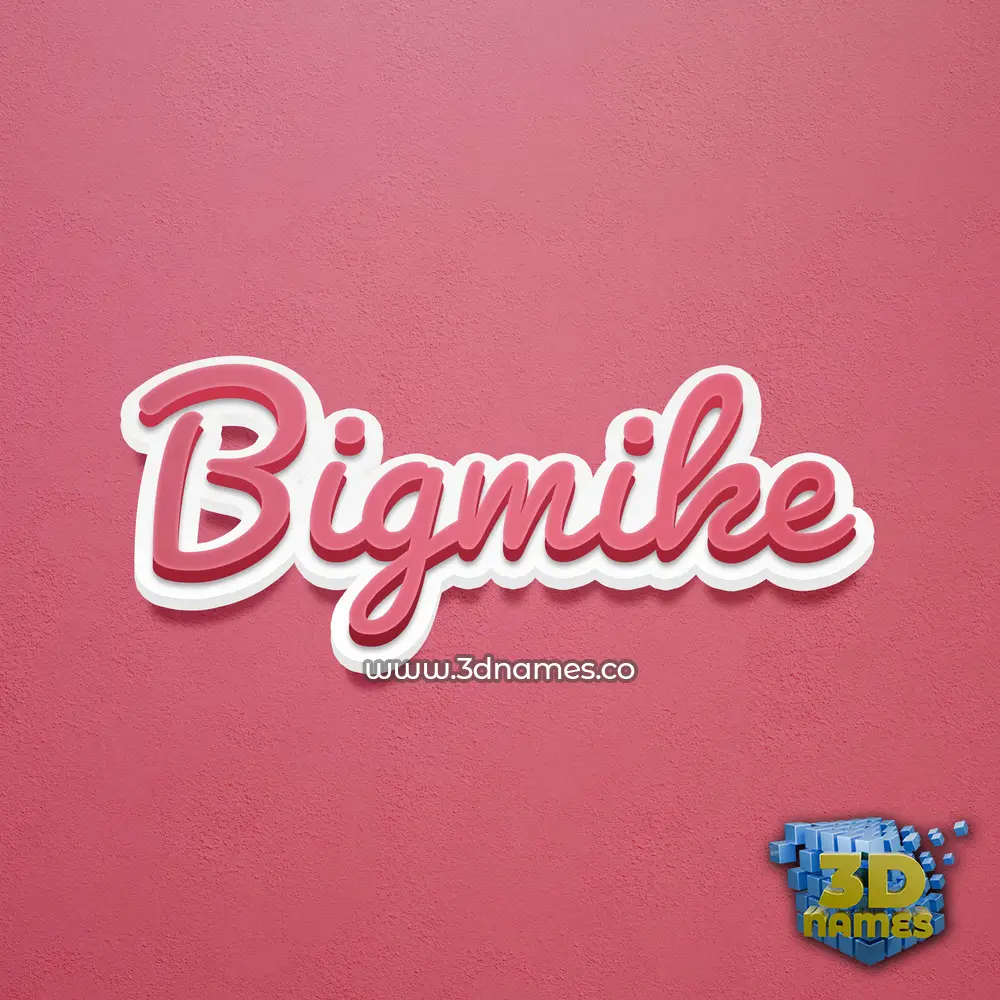 bigmike in Red Scribble style - 3D name wallpaper