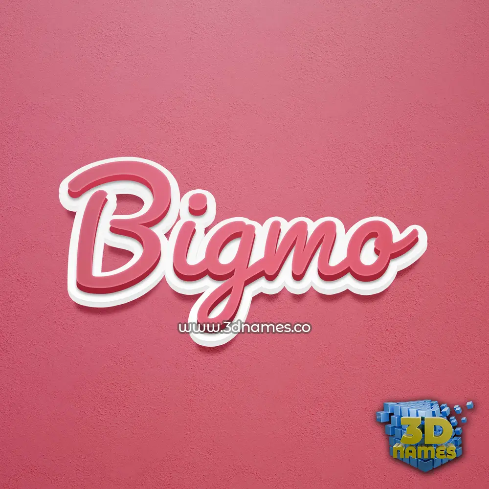 bigmo in Red Scribble style - 3D name wallpaper