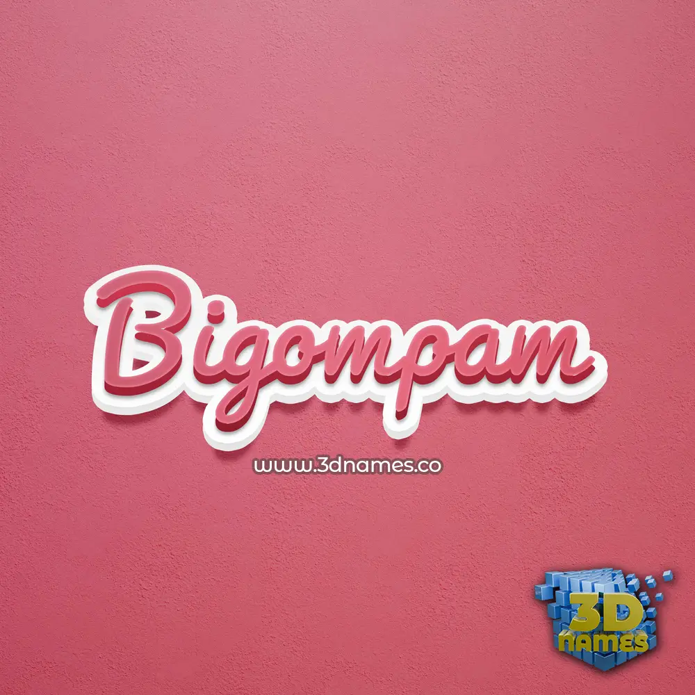 bigompam in Red Scribble style - 3D name wallpaper